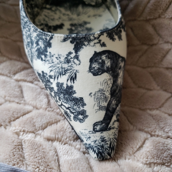 Dior Black White Pumps Slingback 2.5 Hill 39.5/9.5 - Picture 4 of 8